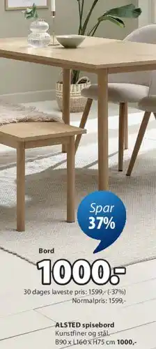 JYSK ALSTED spisebord tilbud