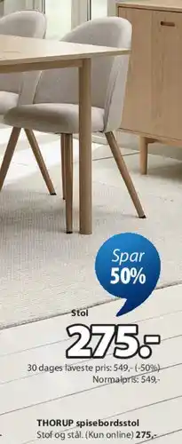 JYSK THORUP spisebordsstol tilbud