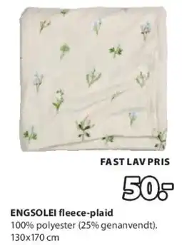 JYSK ENGSOLEI fleece-plaid tilbud