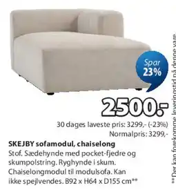 JYSK SKEBY sofamodul, chaiselong tilbud