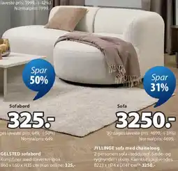 JYSK JYLLINGE sofa med chaiselong tilbud