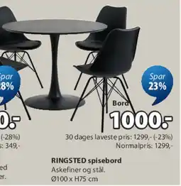 JYSK RINGSTED spisebord tilbud