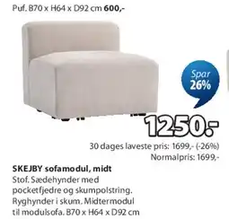 JYSK SKEBY sofamodul, midt tilbud