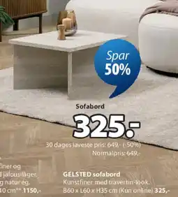 JYSK GELSTED sofabord tilbud