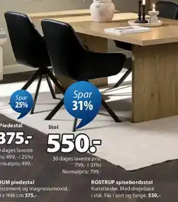 JYSK ROSTRUP spisebordsstol tilbud