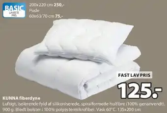 JYSK KUNNA fiberdyne tilbud