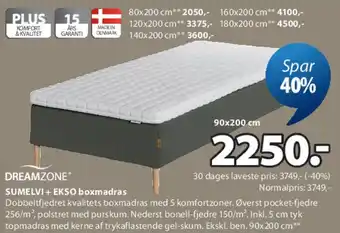 JYSK SUMELVI + EKSO boxmadras tilbud