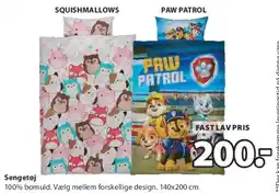 JYSK Sengetøj (Squishmallows, Paw Patrol) tilbud
