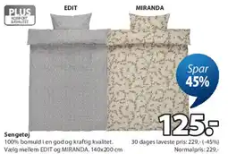 JYSK Sengetøj (EDIT, MIRANDA) tilbud