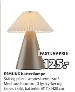 JYSK ESMUND batterilampe tilbud