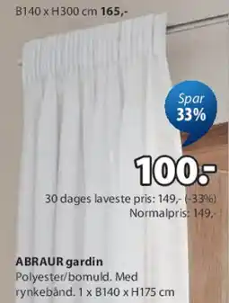 JYSK ABRAUR gardin tilbud