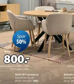 JYSK NORTOFT spisebord tilbud