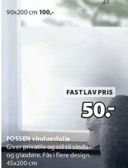 JYSK FOSSEN vinduesfolie tilbud
