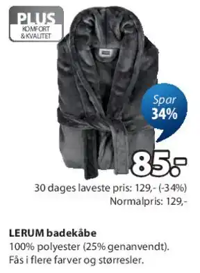 JYSK LERUM badekåbe tilbud