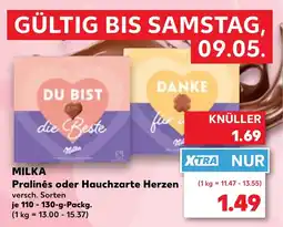 Kaufland DE MILKA Pralinés oder Hauchzarte Herzen tilbud