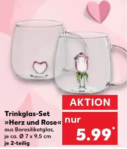 Kaufland DE Trinkglas-set herz und rose tilbud