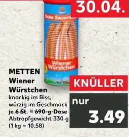 Kaufland DE METTEN Wiener würstchen tilbud