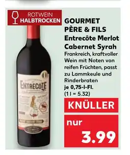 Kaufland DE GOURMET PÈRE & FILS Entrecôte merlot cabernet syrah tilbud