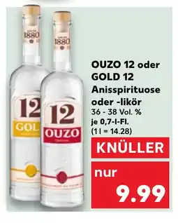 Kaufland DE OUZO 12 oder GOLD 12 Anisspirituose oder -likör tilbud