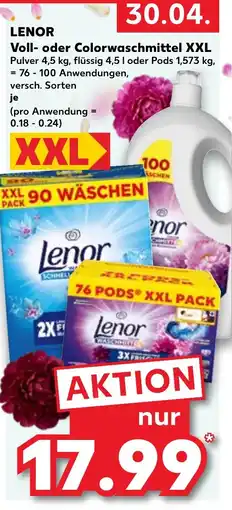 Kaufland DE LENOR Voll- oder Colorwaschmittel XXL tilbud