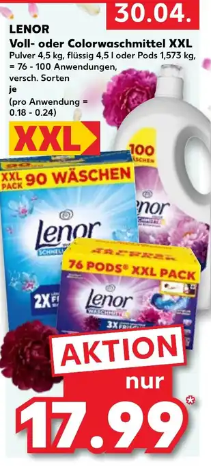 LENOR Voll- oder Colorwaschmittel XXL