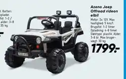 Bilka Azeno Jeep Offroad rideon elbil tilbud