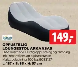 jem & fix Oppustelig loungestol Arkansas tilbud