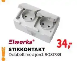 jem & fix Stikkontakt (dobbelt med jord) tilbud