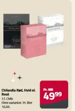 Fleggaard Chilandia Rød, Hvid el. Rosé 3 L Chile. tilbud