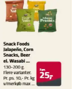 Fleggaard Snack Foods Jalapeño, Corn Snacks, Beer el. Wasabi ... tilbud