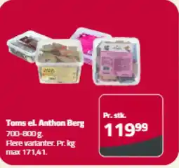 Fleggaard Toms el. Anthon Berg tilbud