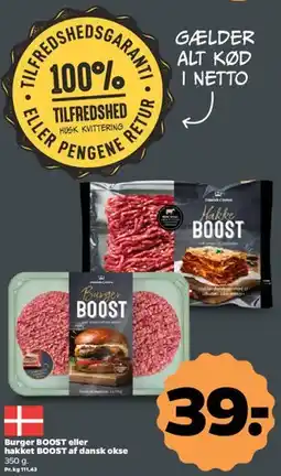 Netto Burger BOOST / hakket BOOST af dansk okse tilbud