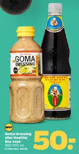 Netto Goma dressing / Healthy Boy soy sauce tilbud