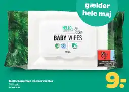 Netto Hello Sensitive Baby Wipes tilbud