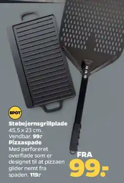 Netto Støbejernsgrillplade / Pizzaspade tilbud