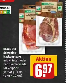 REWE DE REWE Bio Schweine- Nackensteaks tilbud