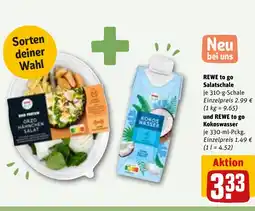 REWE DE REWE to go Salatschale und REWE to go Kokoswasser tilbud