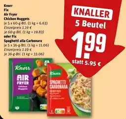 REWE DE Knorr Fix Air Fryer Chicken Nuggets oder Fix Spaghetti alla Carbonara tilbud