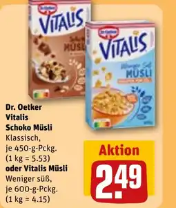 REWE DE Dr. Oetker Vitalis Schoko Müsli oder Vitalis Müsli tilbud