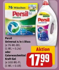 REWE DE Persil Universal 4 in 1 Discs oder Colorwaschmittel Kraft-Gel tilbud