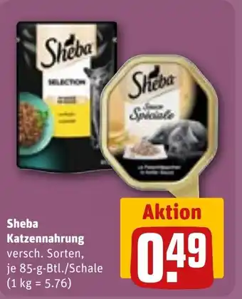 REWE DE Sheba Katzennahrung tilbud
