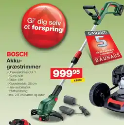 Bauhaus BOSCH Akku- græstrimmer tilbud