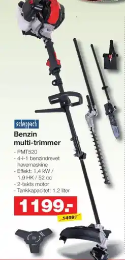 Bauhaus Scheppach Benzin multi-trimmer tilbud