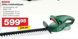 Bauhaus BOSCH Akku-hækkeklipper tilbud