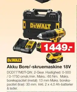 Bauhaus DEWALT Akku Bore/-skruemaskine 18V tilbud