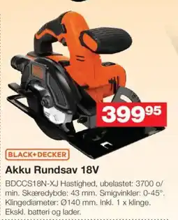 Bauhaus BLACK+DECKER Akku Rundsav 18V tilbud