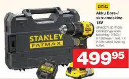 Bauhaus STANLEY Akku Bore-/ skruemaskine 18V tilbud