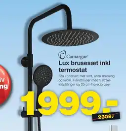 Bauhaus Camargue Lux brusesæt inkl termostat tilbud