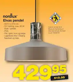 Bauhaus Nordlux Elvas pendel tilbud