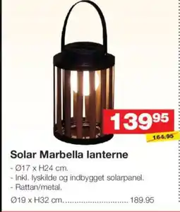 Bauhaus Solar Marbella lanterne tilbud